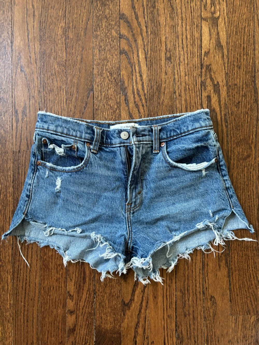 Abercrombie & Fitch Distressed Blue Denim Cutoff Shorts